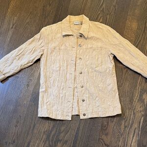 Chico's Beige Crinkle Jacket